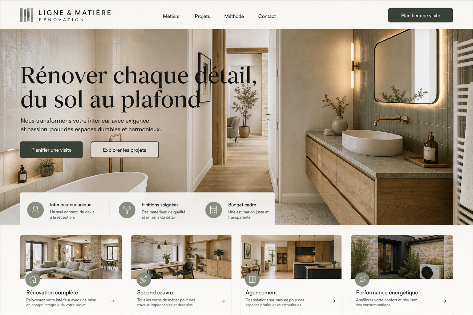 Maquette WeBTPstudio d'un site mobile-first pour une entreprise de travaux